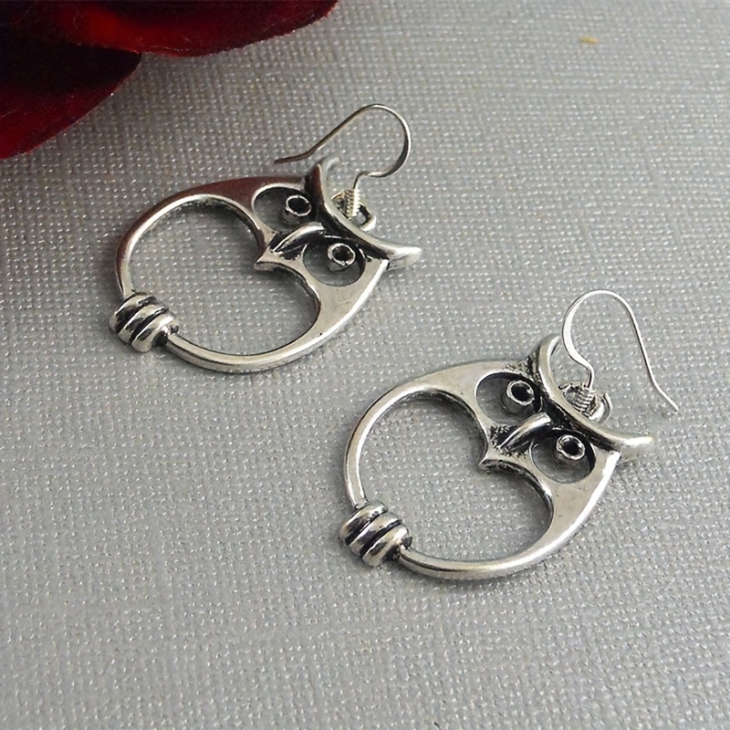 Boho Owl Dangle Earrings Gothic Gift
